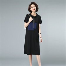 2021夏款新款拼接大码女装连衣裙239款，女装连衣裙，秋牧寒烟