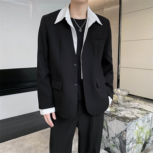 韩版休闲宽松假两件衬衫领小西服外套 A328-2305-P125-K179图片