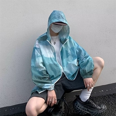 扎染防晒服男夏季薄款潮牌百搭连帽夹克痞帅户外防晒衣FW73-P36，男装防晒衣，星座1109-3