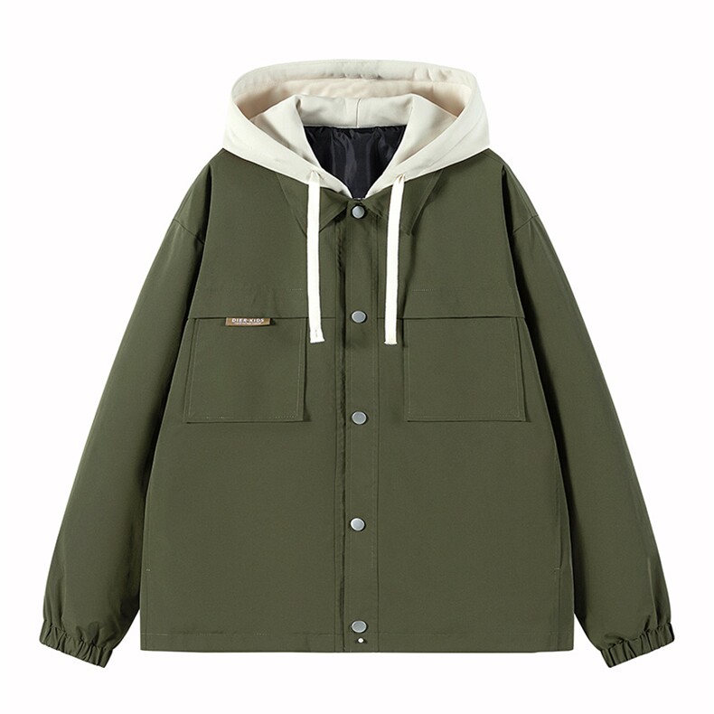 JK9968P85新港风连帽假两件情侣夹克宽松百搭外套M-4XL,男装夹克,星座1204
