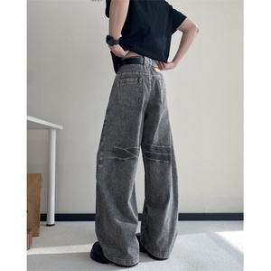 抖音品质春季新款美式复古水洗宽松牛仔裤B315-K25630-p65控88图片