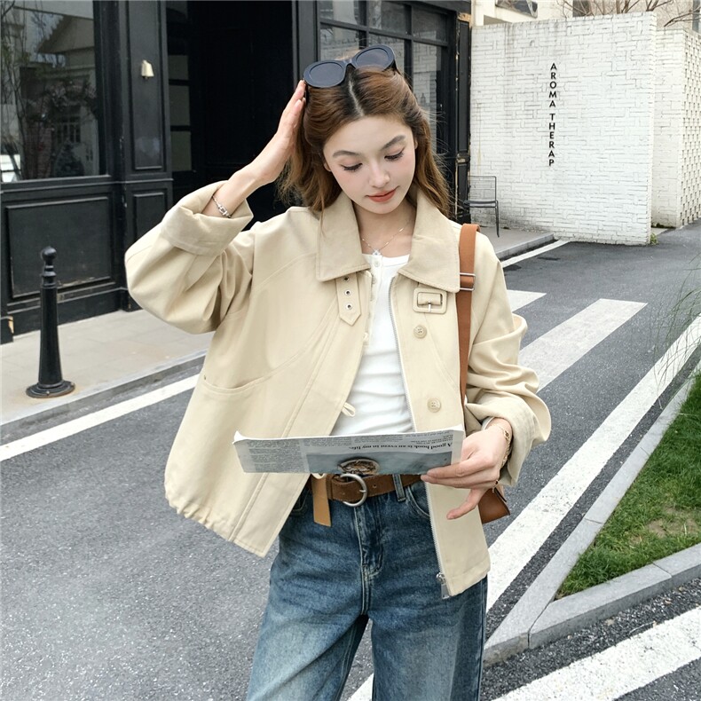 现货--卡其色休闲外套203-2609-P155-K248,女装短外套,浙宝203