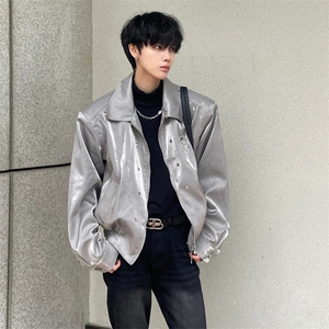 男女时尚外套男装女潮流装简约慵懒2025年秋季新款皮衣1172-P75图片