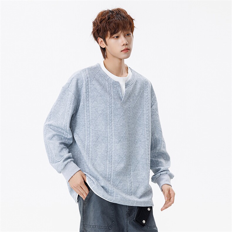 潮流宽松假两件卫衣潮牌休闲上衣A161-MT-2601-P45，男装卫衣，电商A161