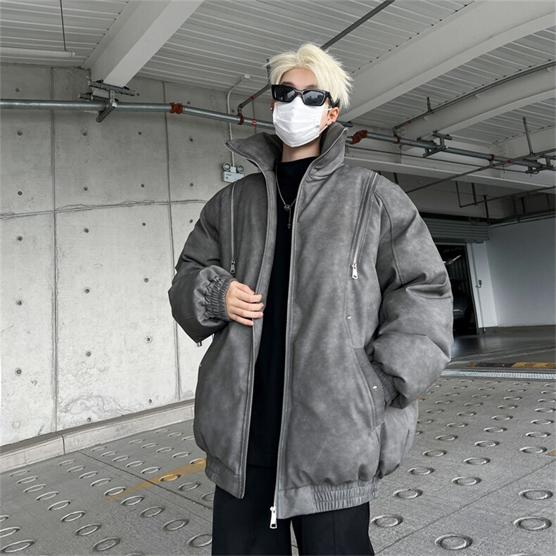 皮棉服冬季宽松港风棉衣立领冬装棉袄外套男MY2413-特100控168,男装棉衣,电商B370