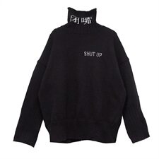 复古中文刺绣中性风针织衫男女套头打底衫高领毛衣T007-P50，男装针织衫/毛衣，星座1501