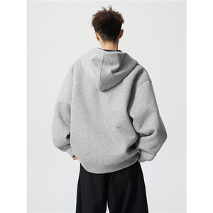 现货 WY10178-特p58 加绒P68 重磅卫衣大码假俩件连帽衫美式外套图片