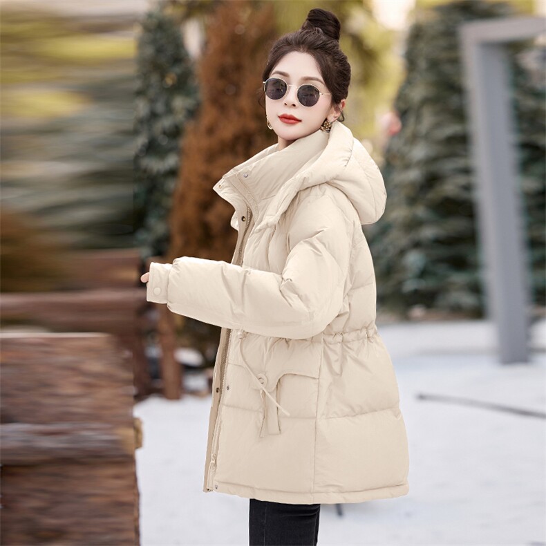 冬季新款羽绒服2025年百搭显瘦小个子白鸭绒冬天连帽女士保暖外套,女装羽绒服,蓝朵琳