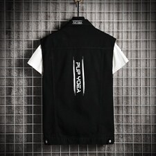 MJ203-50-限价78牛仔大码网格马甲男工装ins无袖坎肩外穿潮牌春，男装工装外套，星座103A