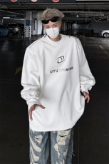 金属拉链设计感垫肩立体印花圆领卫衣男宽松上衣B289-WY022-P85，男装卫衣，电商B289