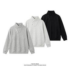 春季立领斜半拉链卫衣美式长袖打底衫男女C64170-TP30不，男装T恤，电商A102