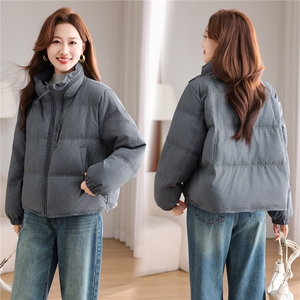 羽绒服女冬季新款纯色休闲洋气百搭羽绒外套图片