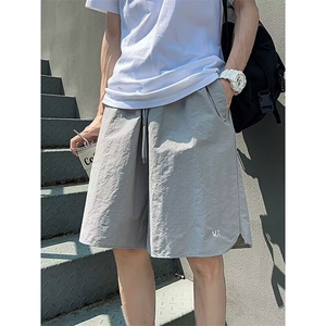日系复古刺绣工装短裤男款夏季户外运动机能风宽松百搭休闲五分裤图片