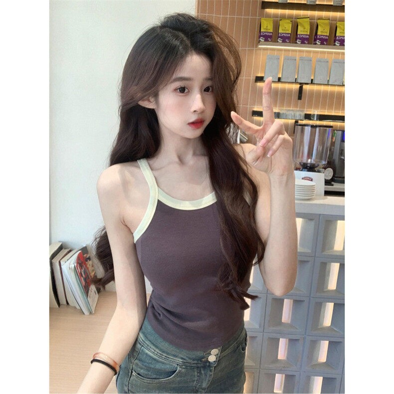 TT061-P32无袖背心2025夏短款潮修身显瘦圆领包边韩版女装上衣,男装T恤,星座911-3