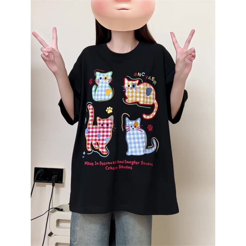 H0629-P35贴布刺绣螺纹领+包边拉肩休闲T恤,女装T恤,星座617A-2