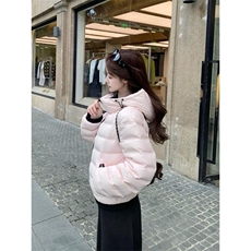 1506-1/M79021/P94韩系时尚温柔连帽撞色排骨棉服男女冬款百搭，男装棉衣，星座1506-1