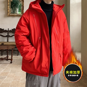 冬装潮牌连帽冲锋衣港风潮加厚棉衣外套青少年保暖男装JK2810P85图片