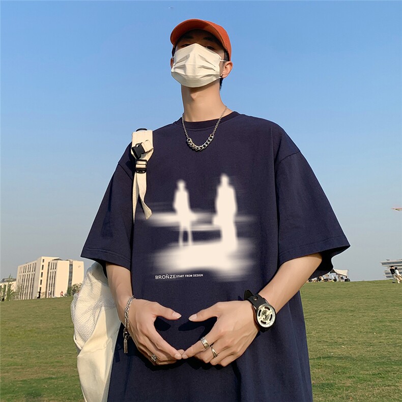 草地夏季宽松短袖T恤男潮T61106P25控38,男装T恤,电商A268A