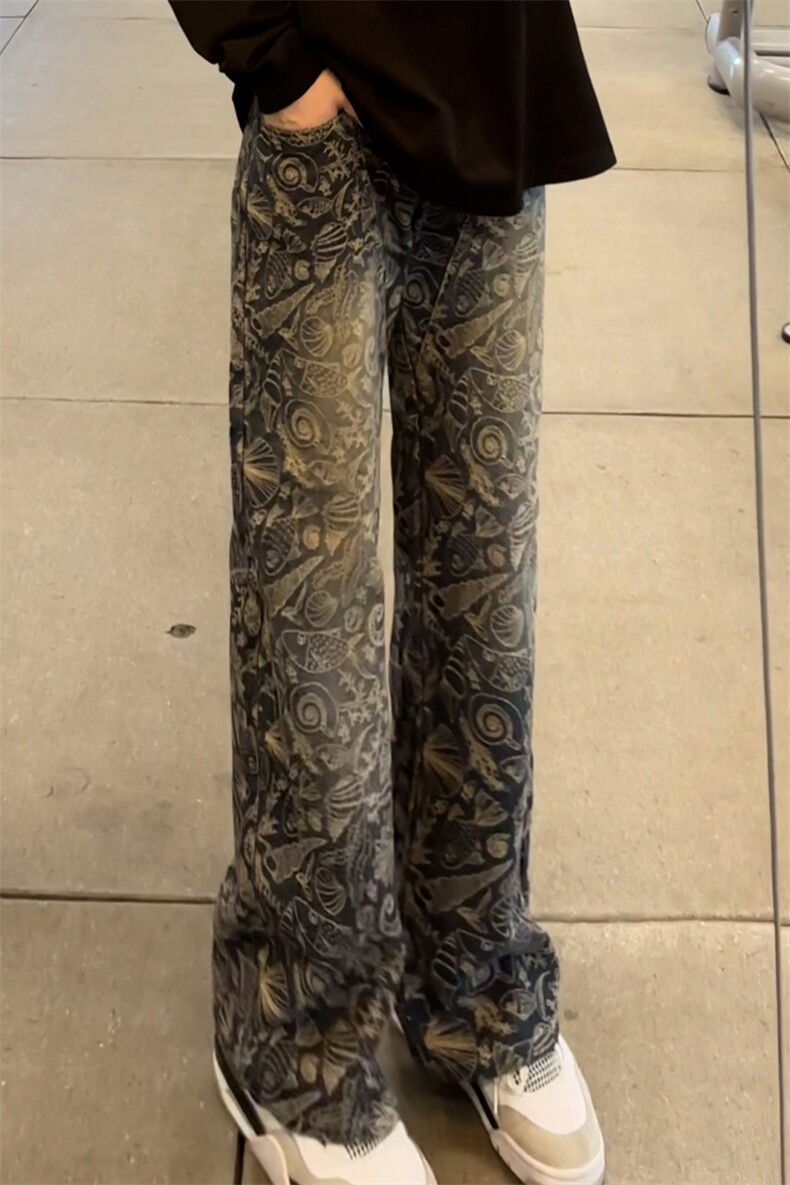 B221美式ins高街小众休闲提花直筒牛仔裤LK24380-特P52控88,男装牛仔裤,电商B221
