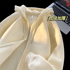 高克重潮流休闲大码连帽加绒加厚开衫卫衣23XW99501J-特批40，男装卫衣，电商A042
