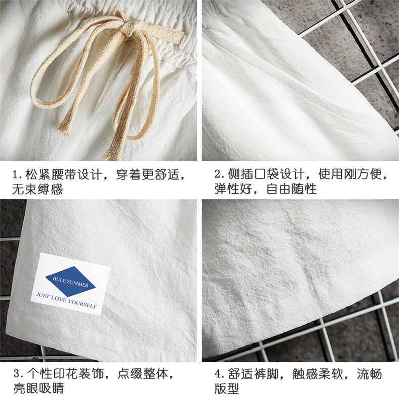 YD33061-P25亚麻短裤男大码棉麻五分裤男中裤沙滩裤网格挂拍,男装休闲裤,电商A040A