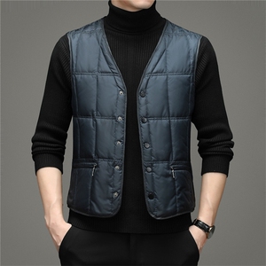 新款2023冬季商务休闲羽绒服马甲中年V领马甲外套男ZK2101-P160图片