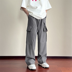 抖音品质-潮流重磅宽松小众工装直筒长裤JK03-P70，男装休闲裤，星座808A-1