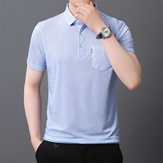 潮流衬衫纯色百搭翻领短袖宽松上衣2024年夏季POLO衫FGNYS610，男装Polo衫，钱塘6003（原4033）