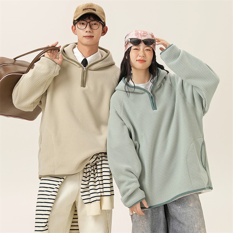 2025冬季新款男装日系潮牌华夫格宽松休闲卫衣加厚卫衣WY622-F88,男装卫衣,电商A101（原外27）