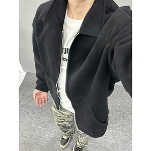 YK86030-P45 50%棉50%聚酯纤维 加厚420克重磅开衫卫衣外套图片