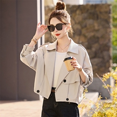 初春收腰短款外套女2025春秋新款今年流行爆款独特漂亮西装领上衣，女装短外套，姿衣坊