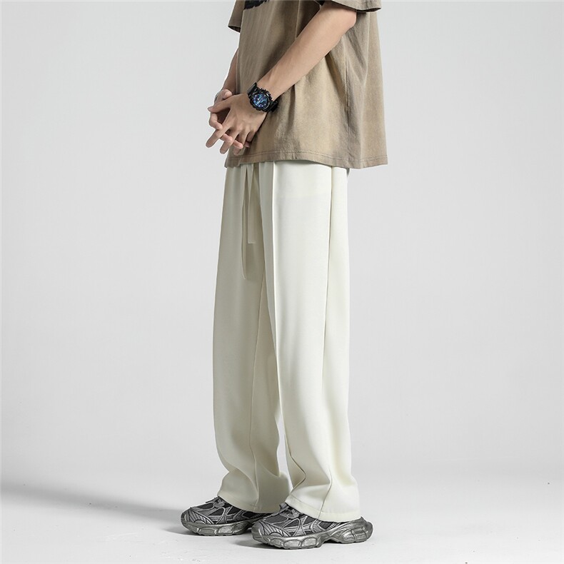 抖音春秋高克重宽松休闲裤拖地裤垂感小西裤K2675-特P32,男装西裤,电商A099