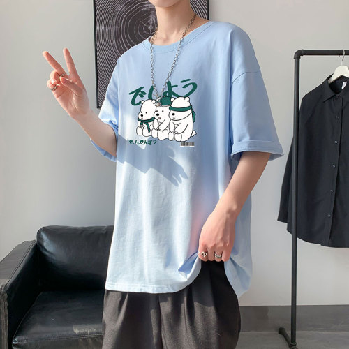 夏季新款潮牌流行印花帅气青少年宽松男士休闲T恤T1540-P20，男装T恤，电商A128