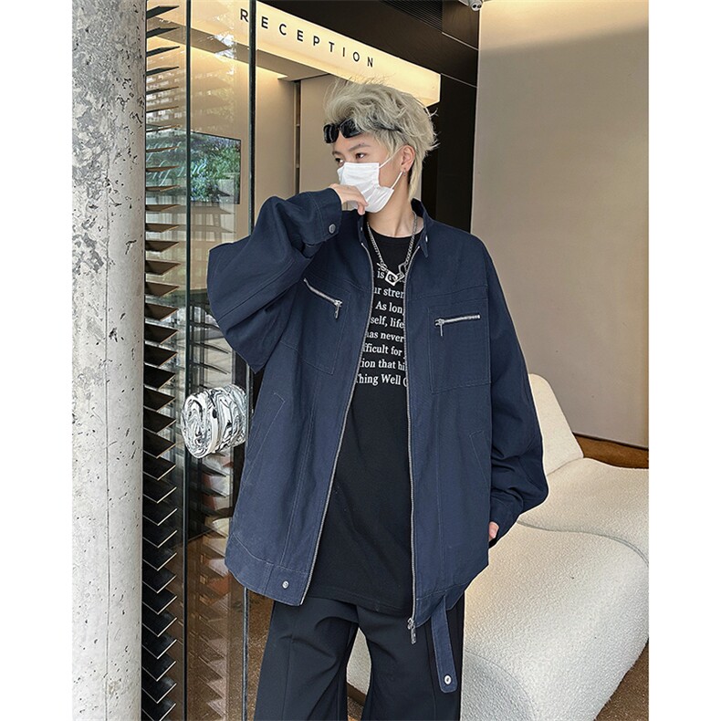 水洗牛仔外套男秋冬款美式复古立领工装哈灵顿夹克JK08968-P75,男装夹克,星座308B-2