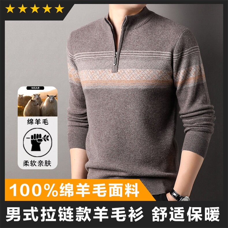 羊毛中高端男士羊毛衫毛衣主推款大货备足图片