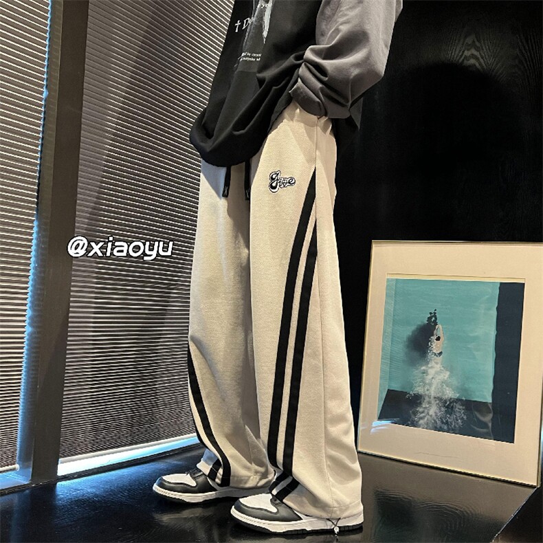 XZ616秋季新款百搭休闲织带印花重磅卫裤拖地长裤TY408P55控68,男装休闲裤,星座512A（原616）