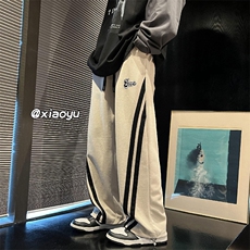 XZ616秋季新款百搭休闲织带印花重磅卫裤拖地长裤TY408P55控68，男装休闲裤，星座512A（原616）