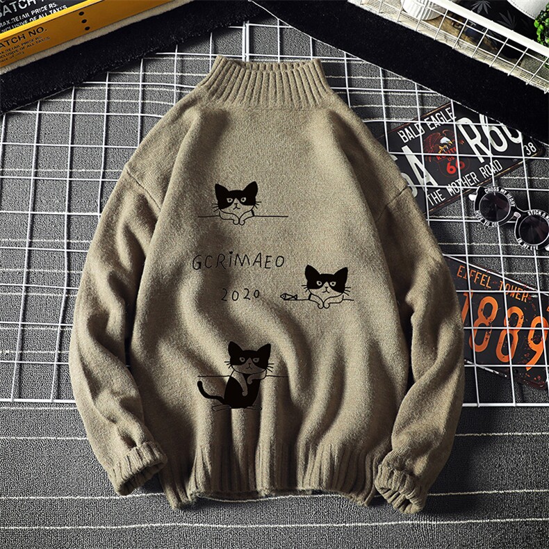 M18095-P45加绒款-P65半高领毛衣男士大码针织衫男毛线衣男线衫,男装针织衫/毛衣,电商A040A