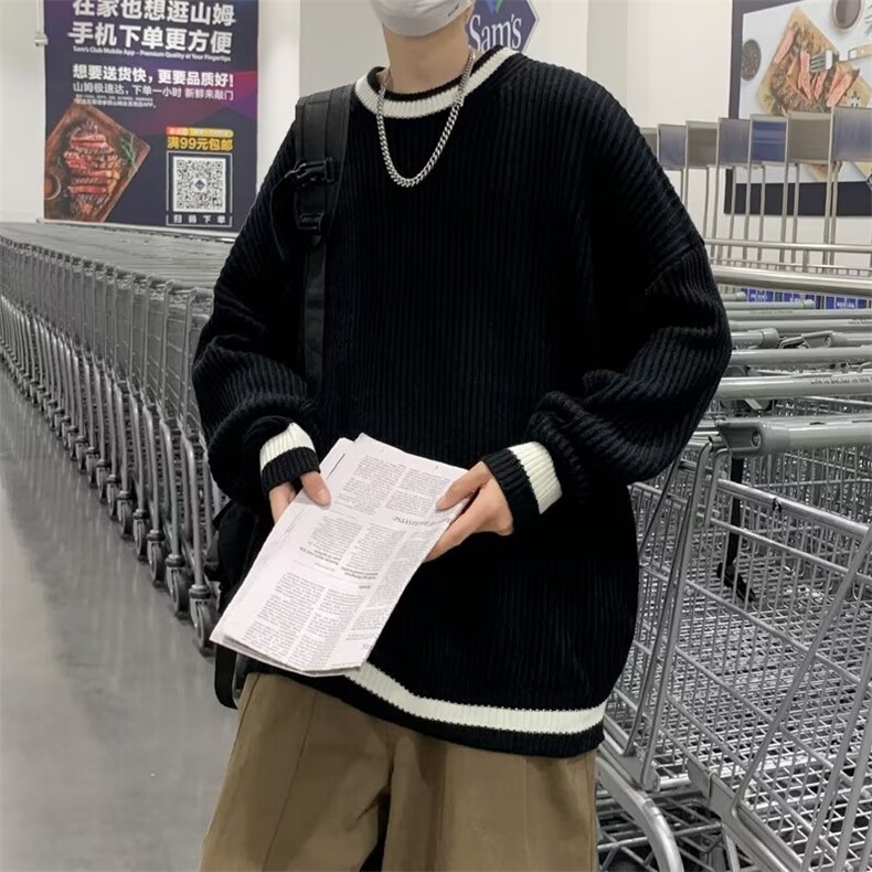 美式圆领毛衣男慵懒风休闲针织衫X739P40,男装针织衫/毛衣,星座1116-2