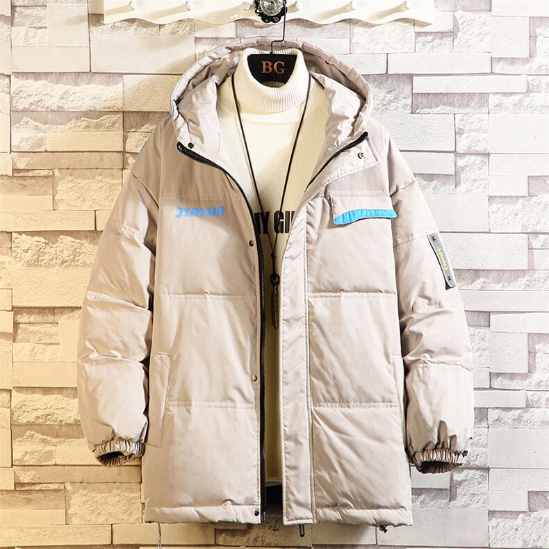 港风ins羽绒服男女同款带帽字母印花白鸭绒Y5813-P190【特价】，男装羽绒服，电商A007