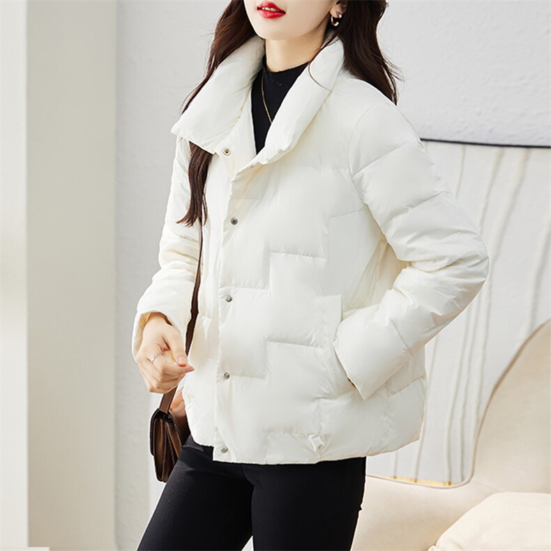 现货羽绒服女连帽新款短款小个子面包服时尚宽松休闲保暖轻暖外套,女装羽绒服,贵人树