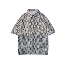 8XL-M花衬衫男款短袖夏季冰丝薄款花衬衣大码寸衫外套DC28013P38，男装衬衫，电商B312