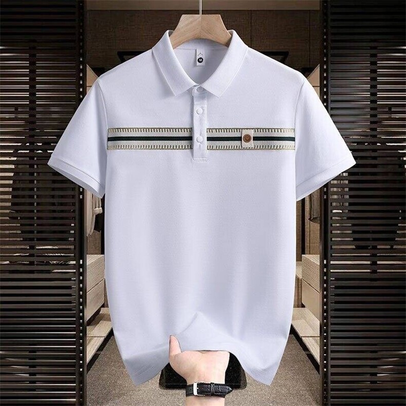 25085-P40夏季时尚休闲T恤男POLO衫欧货潮牌商务休闲短袖T恤图片