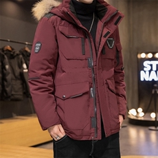 现货足韩跑男同款连帽大毛领情侣学生羽绒服外套户外R2021P90，男装羽绒服，星座301D-5(原星座1415）