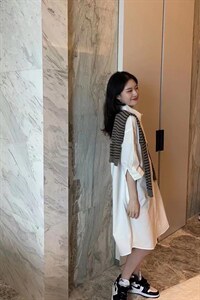 秋季披肩衬衫裙图片