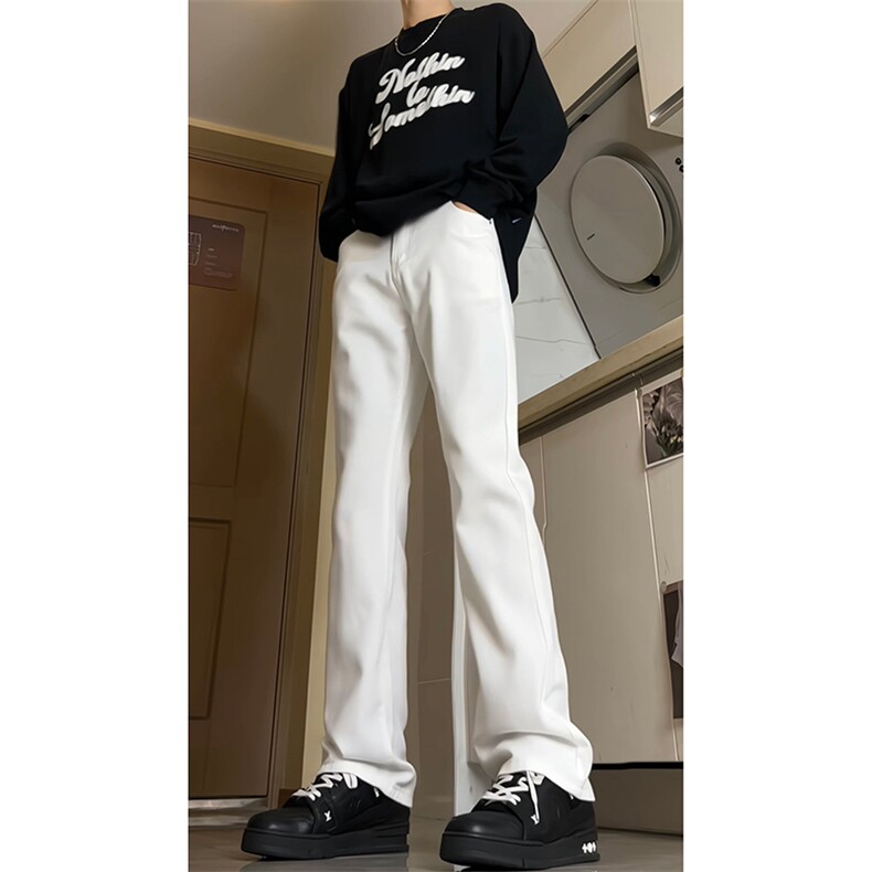 男士牛仔裤美式高街痞帅直筒修身牛仔裤黑色休闲长裤子K2418P50,男装牛仔裤,电商A062