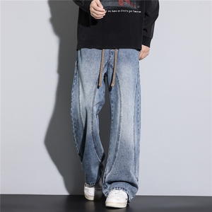 高级感直筒牛仔裤男宽松显瘦阔腿弯刀长裤vibe痞帅裤子J8105-P50图片