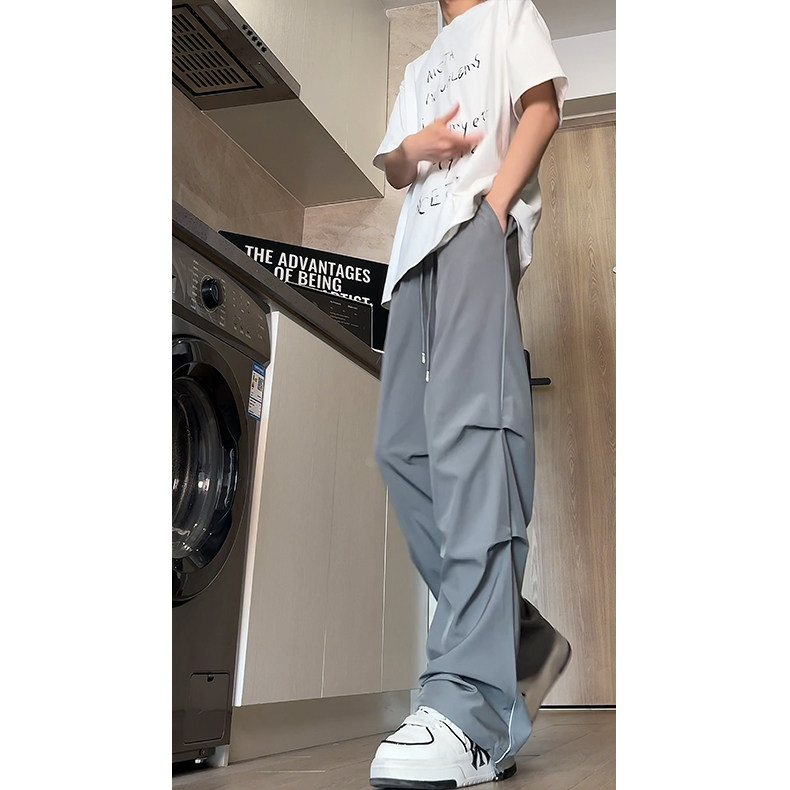 特批30潮牌黑色宽松百搭男裤聚酯纤维96.4%氨纶3.6,男装休闲裤,电商基地A086