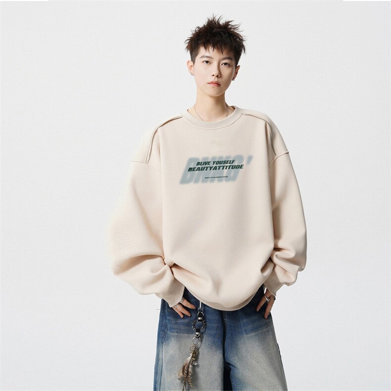 得物供货、重磅420克现货圆领卫衣宽松HD019-1-WY2765LL-P35,男装卫衣,电商019-1