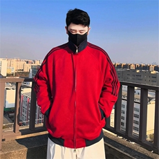 抖音得物高品质美式高街重磅结构设计拼接织带立领卫衣外套CM42，男装卫衣，电商A486